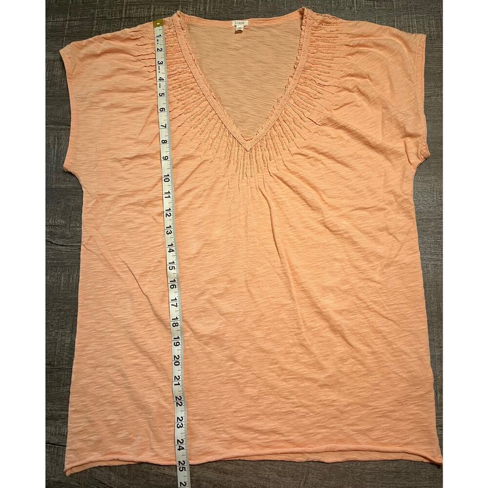 J.Crew Women’s 100% Cotton Ruffled and Beaded V-Neck Collar, Peach, Size M - Picture 7 of 10